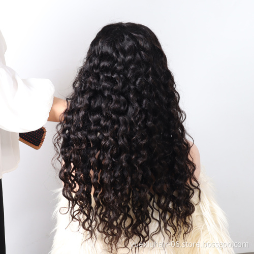 Water Wave 13x4 Transparent Lace Frontal Wig HD Full Lace Wigs Human Hair Peruvian Virgin Hair Lace Front Wigs for Black Women